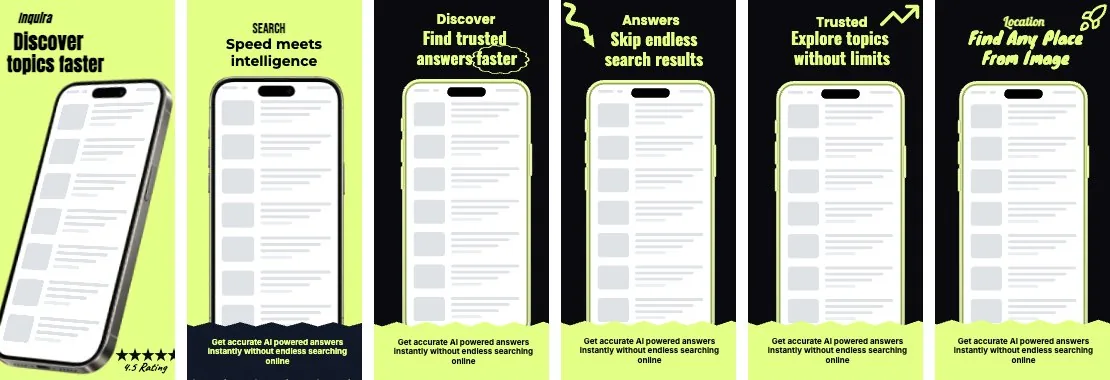 Neon Story template — 6 screens
